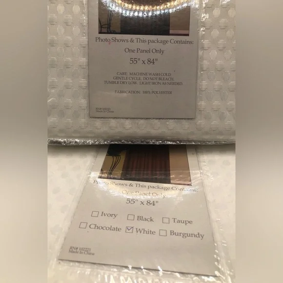 Set/2 White Britney Panel Curtains 55”x84” New Unopened, Original Packaging - Picture 2 of 3